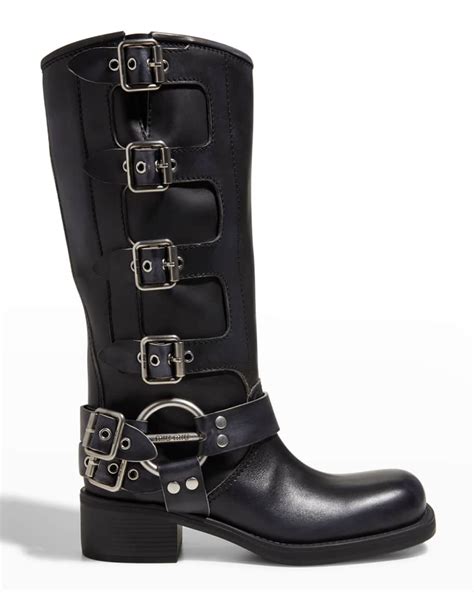 miu miu leather thong boots|miu moto boots.